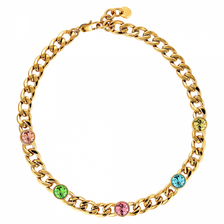 ANGELINA Goud PASTEL MULTI in de groep Kettingen / Gouden kettingen bij SCANDINAVIAN JEWELRY DESIGN (440150)
