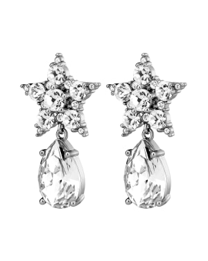 HYDRA SS CRYSTAL Earrings Silver in de groep Oorbellen / Zilveren oorbellen bij SCANDINAVIAN JEWELRY DESIGN (450027)