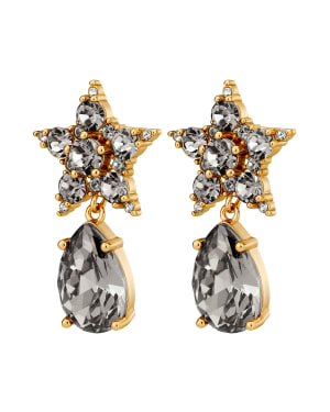 HYDRA SG GREY Earrings Gold in de groep Oorbellen / Gouden oorbellen bij SCANDINAVIAN JEWELRY DESIGN (450029)