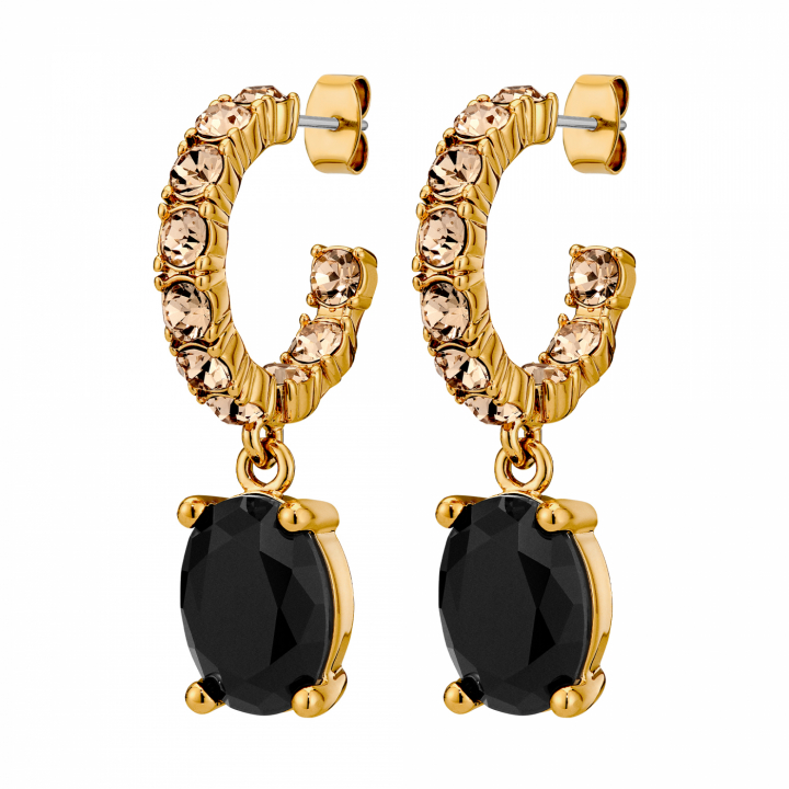 BARBARA SG BLACK / GOLDEN Earrings Gold in de groep Oorbellen / Gouden oorbellen bij SCANDINAVIAN JEWELRY DESIGN (450061)