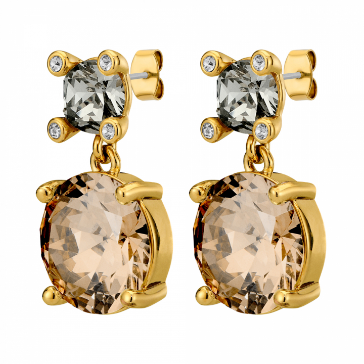NICOLA SG GREY/GOLDEN Earrings Gold in de groep Oorbellen / Gouden oorbellen bij SCANDINAVIAN JEWELRY DESIGN (450148)