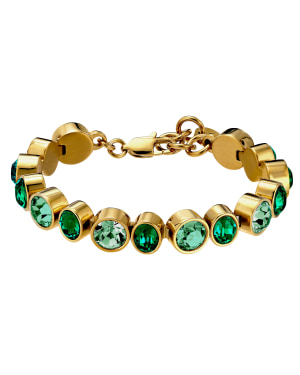 ELAINE SG EMERALD GREEN MIX Bracelet in de groep Armbanden / Gouden armbanden bij SCANDINAVIAN JEWELRY DESIGN (450160)