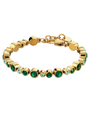 TERESIA SG EMERALD GREEN MIX Bracelet in de groep Armbanden / Gouden armbanden bij SCANDINAVIAN JEWELRY DESIGN (450167)