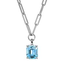 OCTA SS AQUA Necklace Silver in de groep Kettingen / Zilveren kettingen bij SCANDINAVIAN JEWELRY DESIGN (460531)