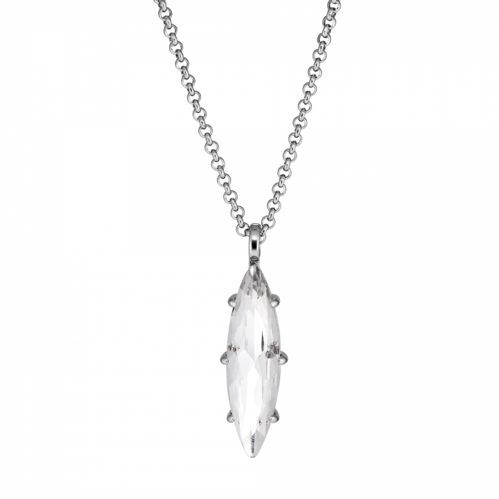TAKESHI SS CRYSTAL Necklace Silver in de groep Kettingen / Zilveren kettingen bij SCANDINAVIAN JEWELRY DESIGN (470043)