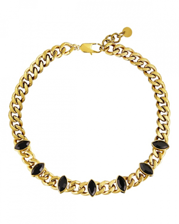 PUNICA SG BLACK NECKLACE GOLD in de groep Kettingen / Gouden kettingen bij SCANDINAVIAN JEWELRY DESIGN (470056)