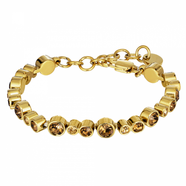 TERESIA SG BROWN MIX Bracelet Gold in de groep Armbanden / Gouden armbanden bij SCANDINAVIAN JEWELRY DESIGN (470089)