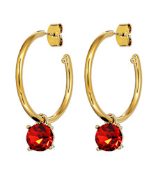 DIEGA SG RED Earrings Gold in de groep Oorbellen / Gouden oorbellen bij SCANDINAVIAN JEWELRY DESIGN (470110)
