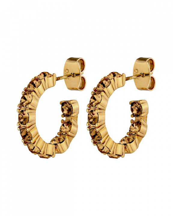RAQUEL SG BROWN EARRINGS GOLD in de groep Oorbellen / Gouden oorbellen bij SCANDINAVIAN JEWELRY DESIGN (470111)