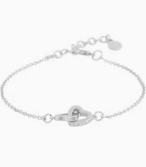 Product Image for SNÃ OF SWEDEN CONNECTED CHAIN Bracelet HEART SILVER CLEAR