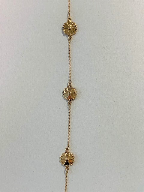 Uppland Armbanden 3 blommor goud 17+1 cm in de groep Armbanden / Gouden armbanden bij SCANDINAVIAN JEWELRY DESIGN (820079180)