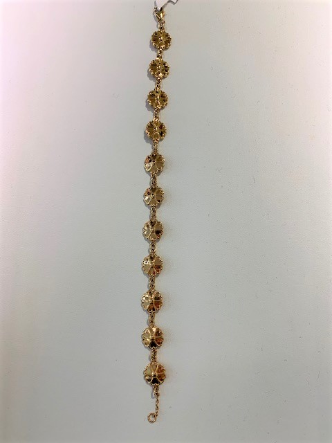 Uppland Armbanden 10 blommor goud 18+1 cm in de groep Armbanden / Gouden armbanden bij SCANDINAVIAN JEWELRY DESIGN (820080180)