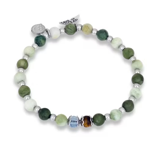 Bracelet Save The Ocean Green in de groep Armbanden / Zilveren armbanden bij SCANDINAVIAN JEWELRY DESIGN (8474-)