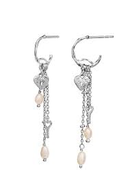 IDRIS Earrings Silver in de groep Oorbellen / Pareloorbellen bij SCANDINAVIAN JEWELRY DESIGN (9952C)