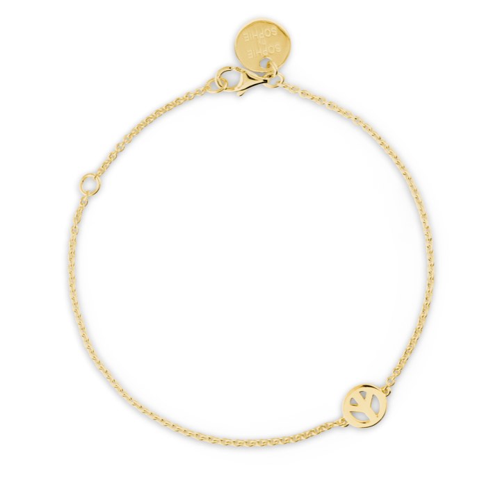 Peace Symbol Armbanden (goud) in de groep Armbanden / Gouden armbanden bij SCANDINAVIAN JEWELRY DESIGN (B2083GPS0-OS)