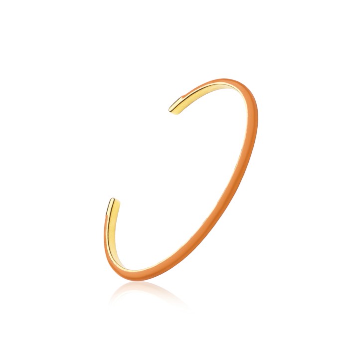 Enamel cuff orange (Goud) in de groep Armbanden / Bangles bij SCANDINAVIAN JEWELRY DESIGN (B2205GPEO-OS)