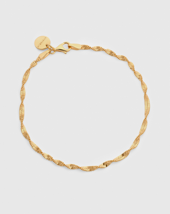 Herringbone Twisted Armbanden Goud in de groep Armbanden / Gouden armbanden bij SCANDINAVIAN JEWELRY DESIGN (BG1271)