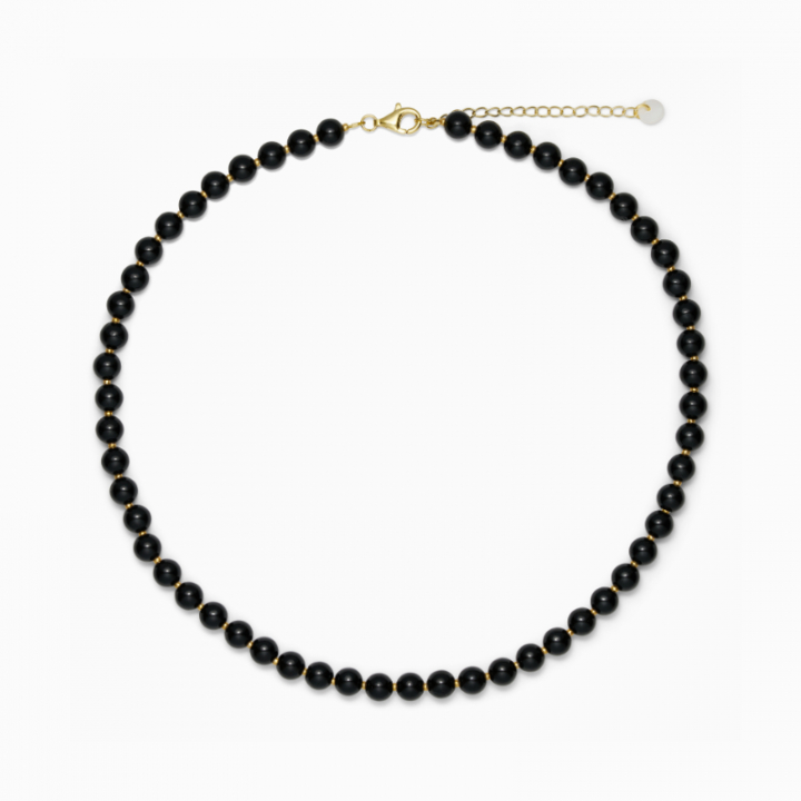 Hailey Black Onyx Necklace in de groep Kettingen / Gouden kettingen bij SCANDINAVIAN JEWELRY DESIGN (BO-KH)