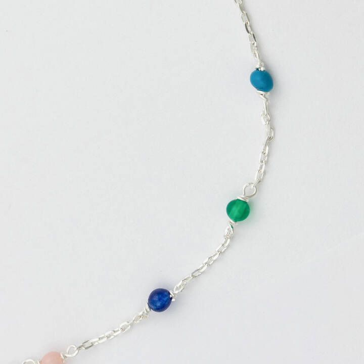 Santa Monica Multicolour Bracelet Zilver in de groep Armbanden / Zilveren armbanden bij SCANDINAVIAN JEWELRY DESIGN (BS1253)
