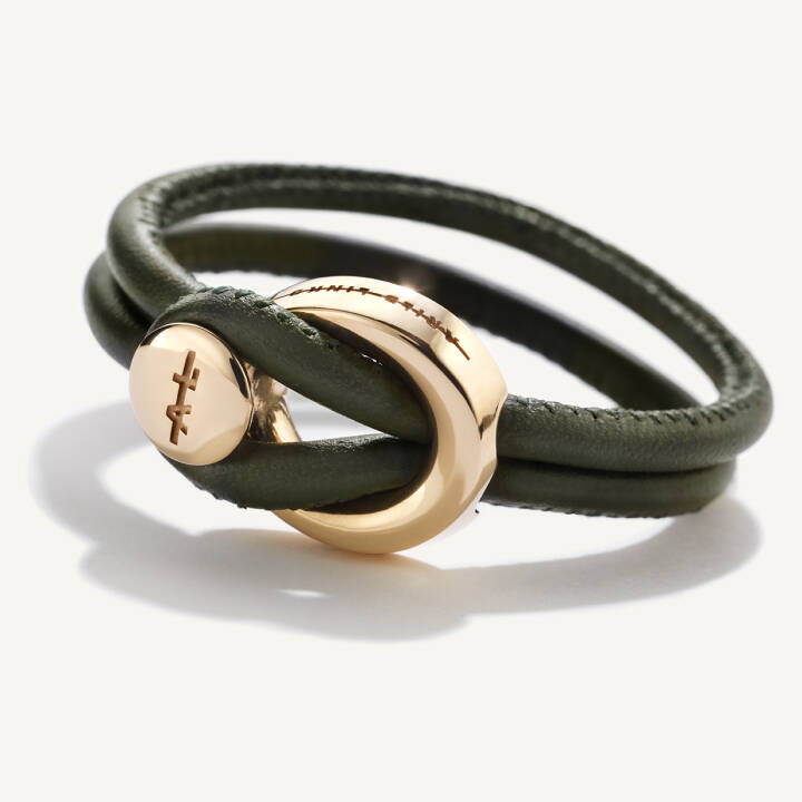 Changes Goud Green in de groep Armbanden / Gouden armbanden bij SCANDINAVIAN JEWELRY DESIGN (CGLD-316HU750-GRLE)