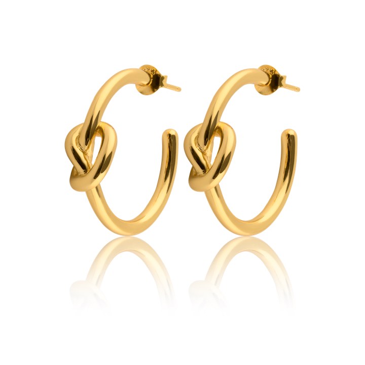 Knot Hoops Oorbel (goud) in de groep Oorbellen / Gouden oorbellen bij SCANDINAVIAN JEWELRY DESIGN (E1720GPS0-OS)