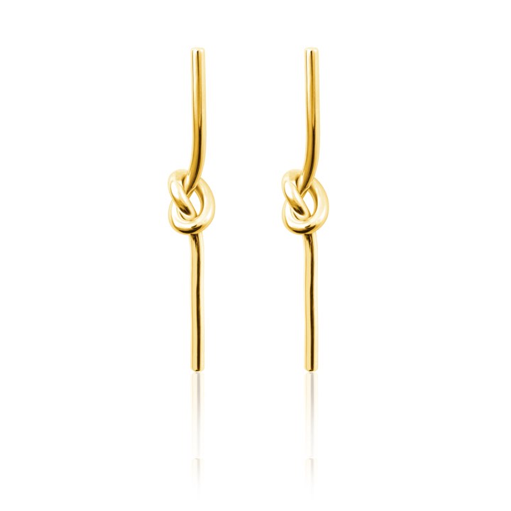 Knot Stick Oorbel (goud) in de groep Oorbellen / Gouden oorbellen bij SCANDINAVIAN JEWELRY DESIGN (E1721GPS0-OS)