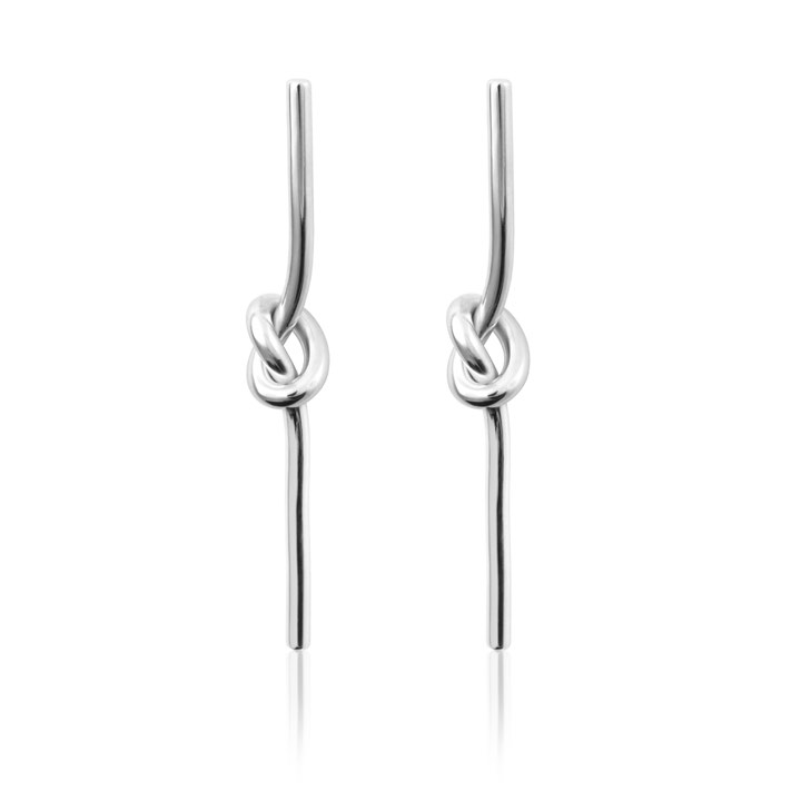 Knot Stick Oorbel (Zilver) in de groep Oorbellen / Zilveren oorbellen bij SCANDINAVIAN JEWELRY DESIGN (E1721RHS0-OS)