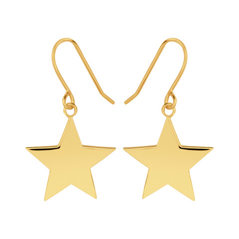 Star Hook Oorbel (goud) in de groep Oorbellen / Gouden oorbellen bij SCANDINAVIAN JEWELRY DESIGN (E2103GPS0-OS)