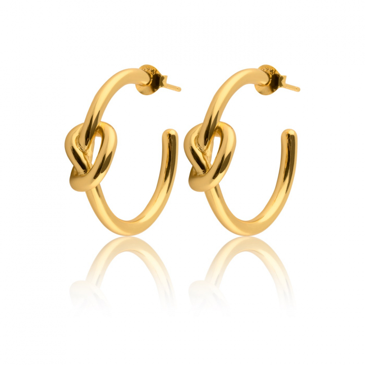 Knot Mini Hoops Oorbel (goud) in de groep Oorbellen / Gouden oorbellen bij SCANDINAVIAN JEWELRY DESIGN (E2104GPS0-OS)