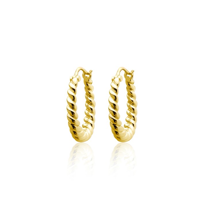 Twisted Mini Hoops Oorbel (goud) in de groep Oorbellen / Gouden oorbellen bij SCANDINAVIAN JEWELRY DESIGN (E2112GPS0-OS)
