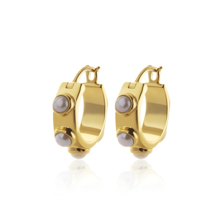 Product Image for SOPHIE by SOPHIE Funky Pearl Mini Hoops Oorbel (goud)