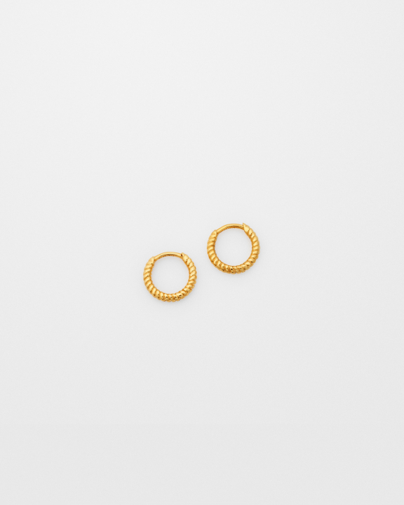 Beloved Twisted Small Hoops Gold in de groep Oorbellen / Gouden oorbellen bij SCANDINAVIAN JEWELRY DESIGN (EG1258)