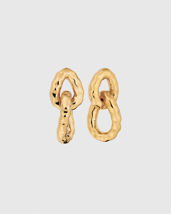 Product Image for SYSTER P Bolded Hammered Links Earrings Gold