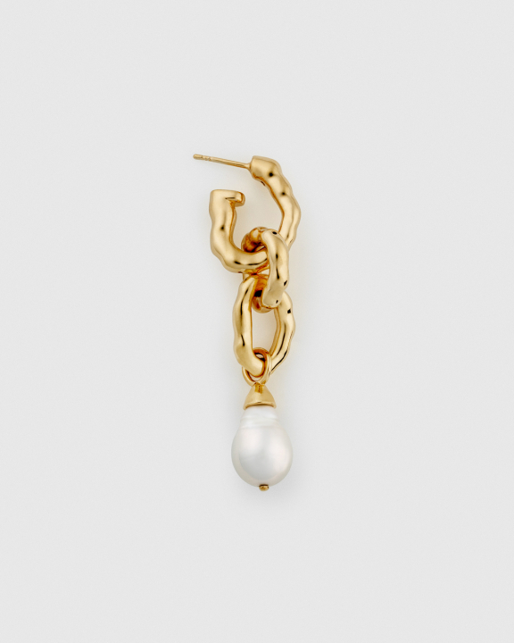 Mary Long Single Earring Gold in de groep Oorbellen / Pareloorbellen bij SCANDINAVIAN JEWELRY DESIGN (EG1273)