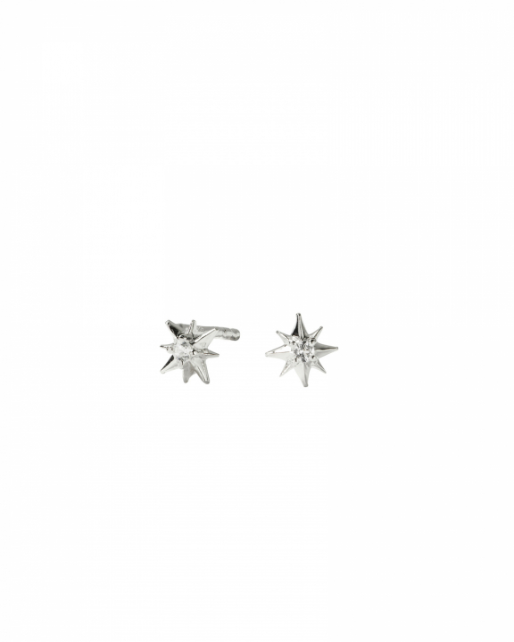 North Star Studs Earrings Silver in de groep Oorbellen / Zilveren oorbellen bij SCANDINAVIAN JEWELRY DESIGN (ES1215)