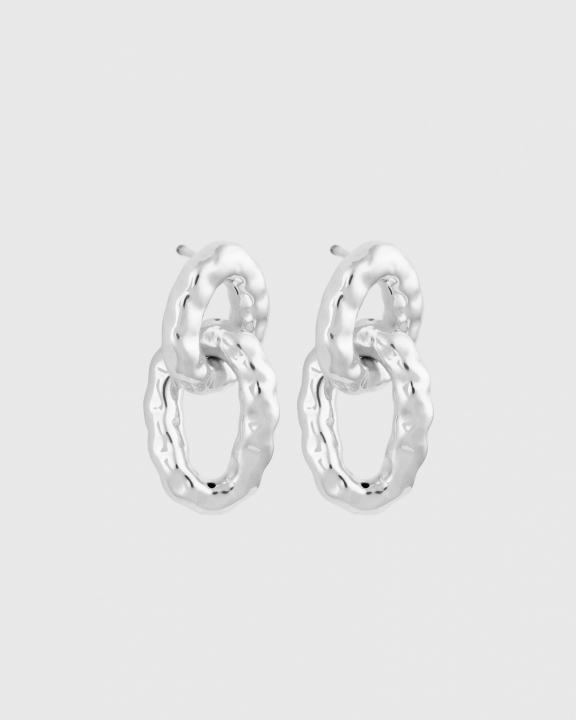 Product Image for SYSTER P Bolded Hammered Links Earrings Silver