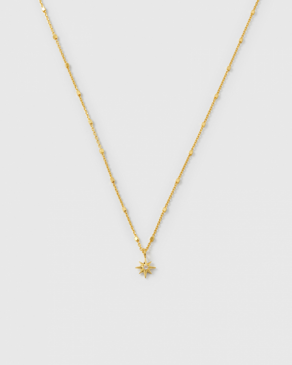 North Star Necklace Gold in de groep Kettingen / Gouden kettingen bij SCANDINAVIAN JEWELRY DESIGN (NG1357)