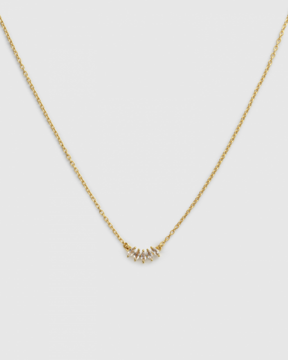 Theodora Kettingen Goud White  in de groep Kettingen / Gouden kettingen bij SCANDINAVIAN JEWELRY DESIGN (NG1369WT)