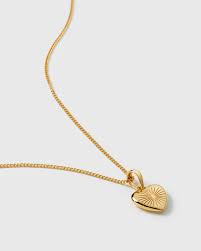 Sunburst Heart Necklace Gold in de groep Kettingen / Gouden kettingen bij SCANDINAVIAN JEWELRY DESIGN (NG1400)