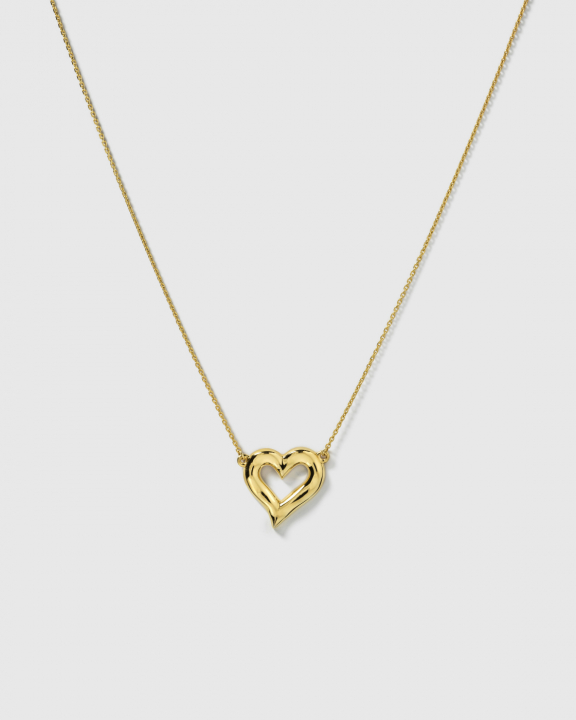 Puff Heart Necklace Gold in de groep Kettingen / Gouden kettingen bij SCANDINAVIAN JEWELRY DESIGN (NG1408)