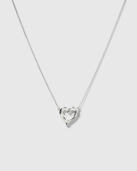 Puff Heart Necklace Silver in de groep Kettingen / Zilveren kettingen bij SCANDINAVIAN JEWELRY DESIGN (NS1408)