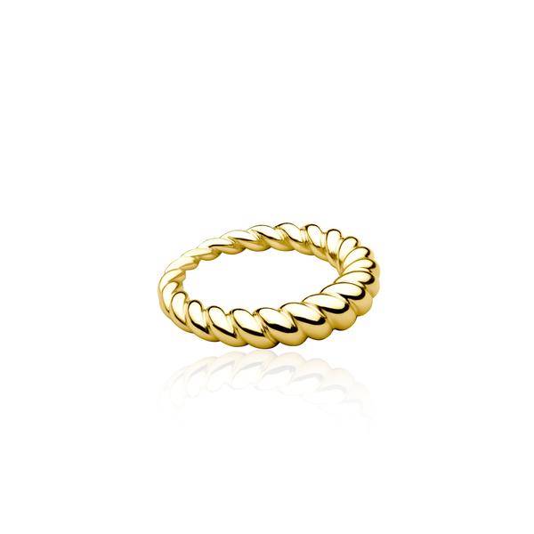 Twisted Ring (goud) in de groep Ringen / Gouden ringen bij SCANDINAVIAN JEWELRY DESIGN (R2107GPS0)