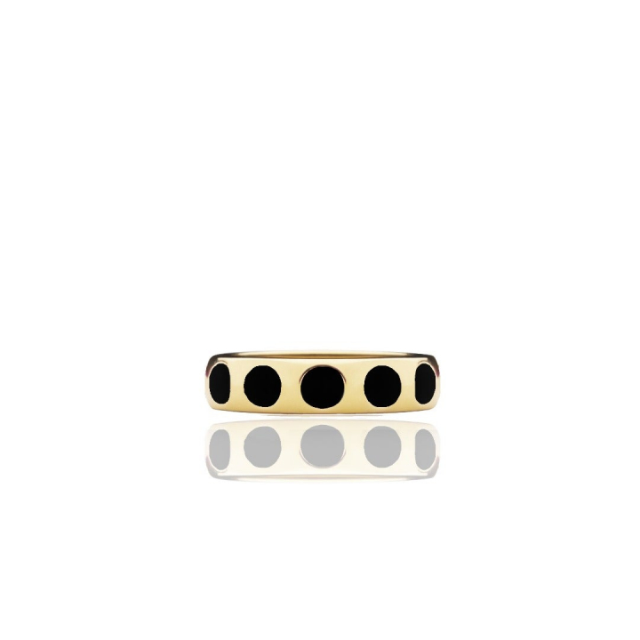 Dottie ring black Goud in de groep Ringen / Gouden ringen bij SCANDINAVIAN JEWELRY DESIGN (R2113GEBL)
