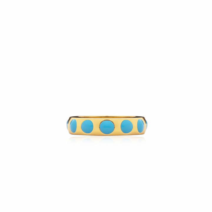 Dottie ring blue Goud in de groep Ringen / Gouden ringen bij SCANDINAVIAN JEWELRY DESIGN (R2113GPEB)