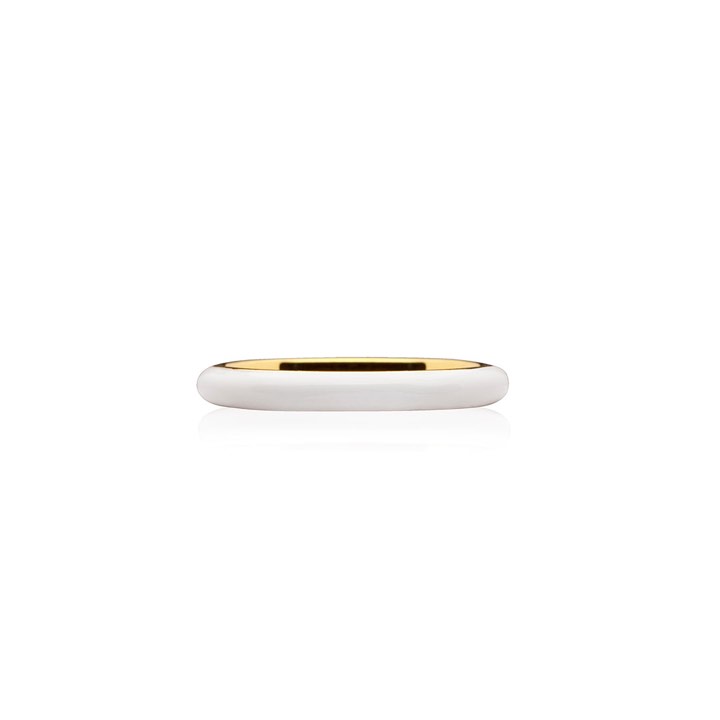 Enamel thin ring white (Goud) in de groep Ringen / Gouden ringen bij SCANDINAVIAN JEWELRY DESIGN (R2140GPEW)