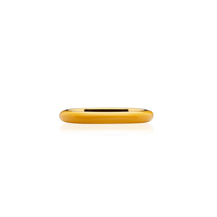 Enamel thin ring yellow (Goud) in de groep Ringen / Gouden ringen bij SCANDINAVIAN JEWELRY DESIGN (R2140GPEY)