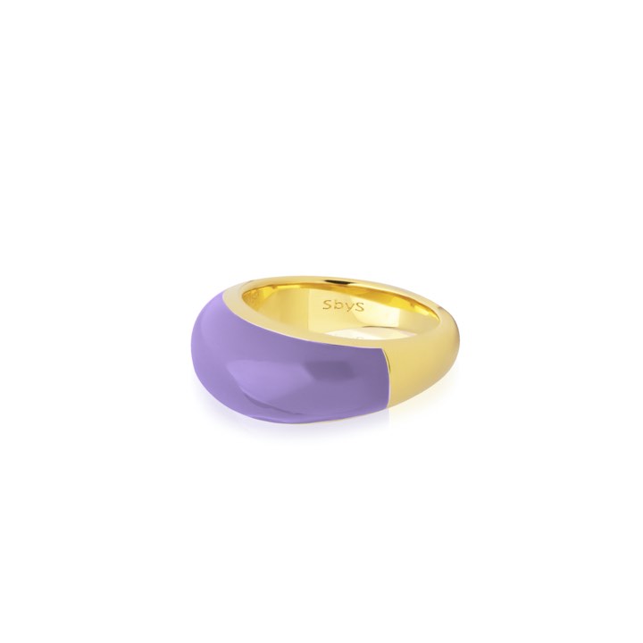 Enamel bold ring purple (Goud) in de groep Ringen / Gouden ringen bij SCANDINAVIAN JEWELRY DESIGN (R2202GEPU)
