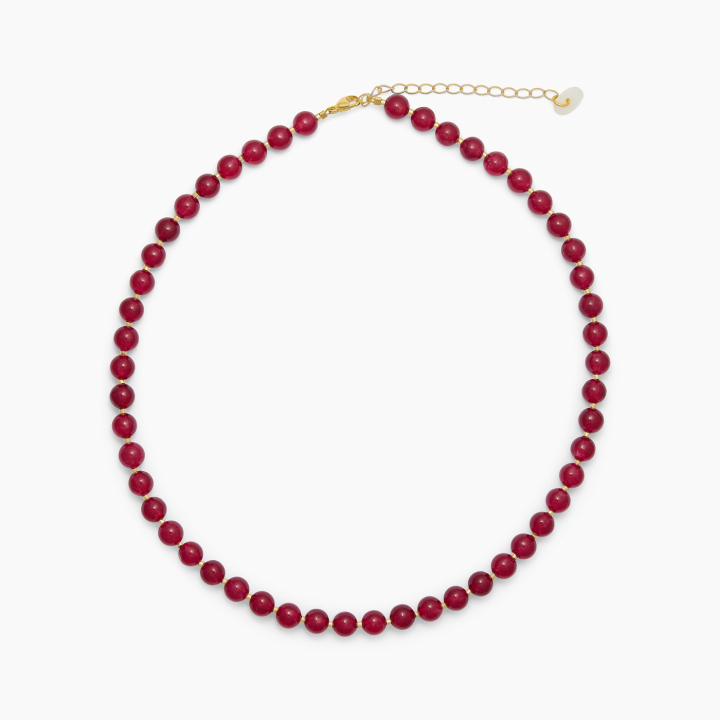 Hailey Red Jade Necklace in de groep Kettingen / Gouden kettingen bij SCANDINAVIAN JEWELRY DESIGN (RODJ-KH)