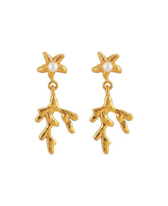 Product Image for Hultquist Copenhagen Mini Coral Leaf Earrings Goud