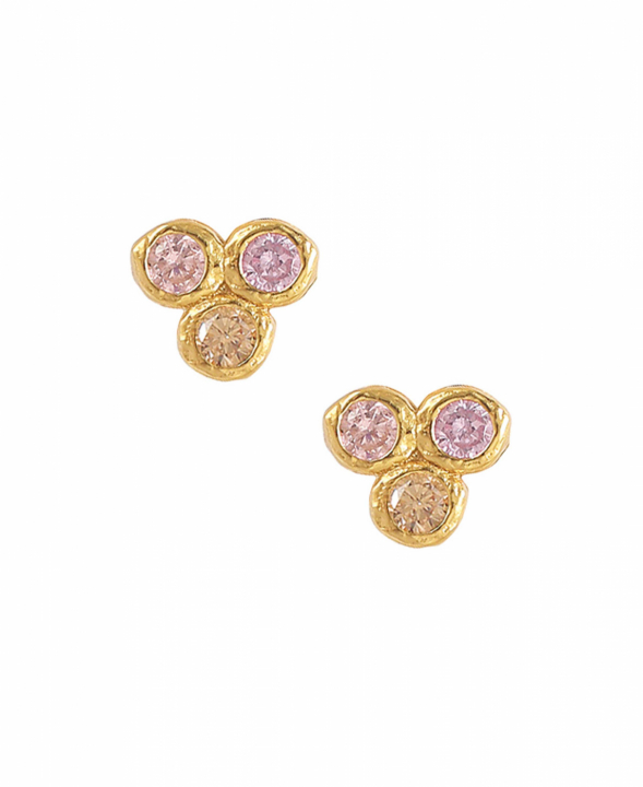 Fleur Earrings Multi Goud in de groep Oorbellen / Gouden oorbellen bij SCANDINAVIAN JEWELRY DESIGN (S08099-G-MU)